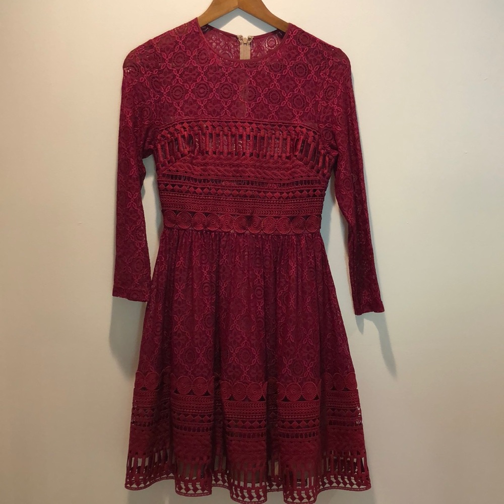 Deep Magenta long sleeve dress - Asos